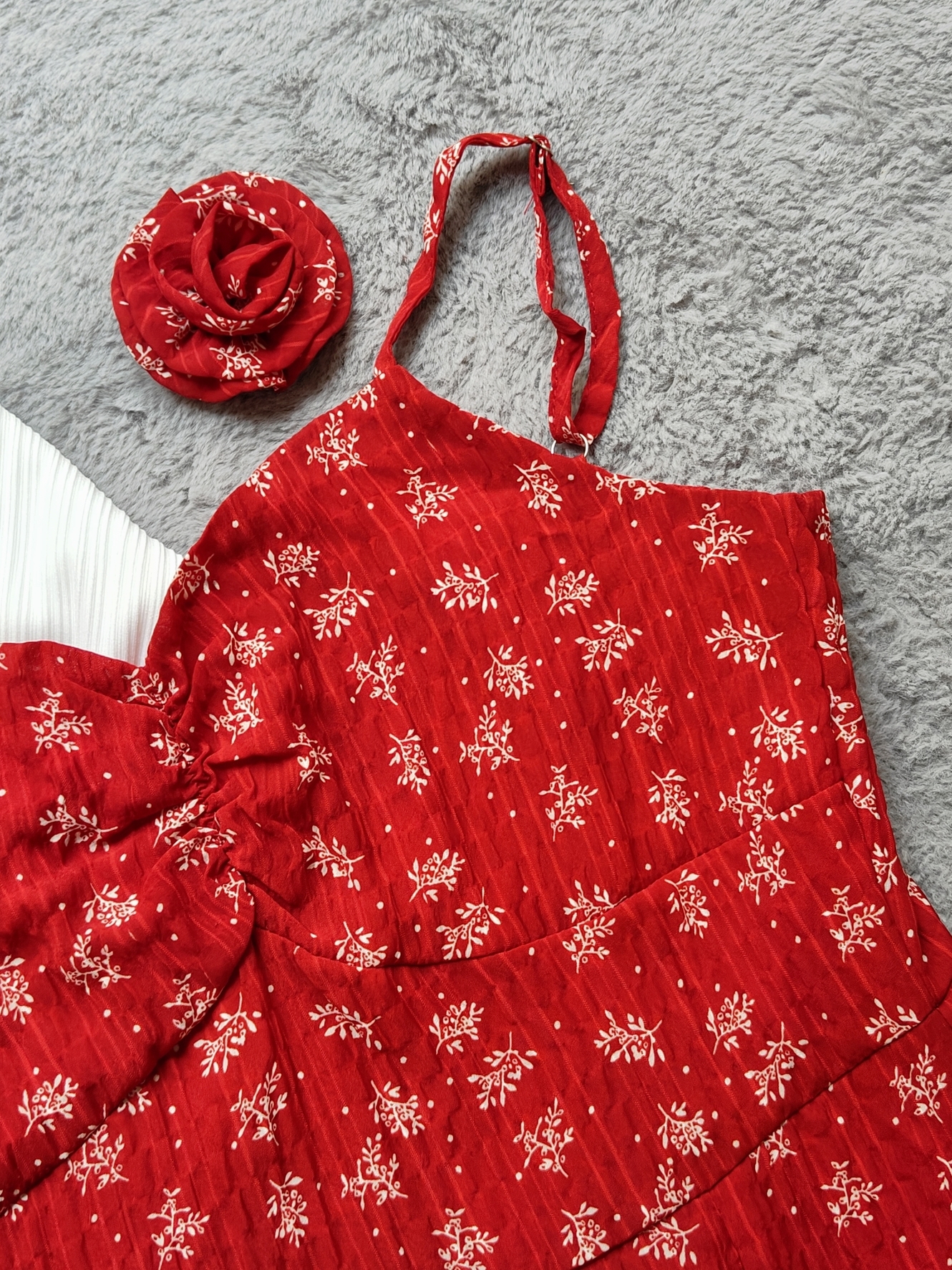 Ruby Bloom Camisole Dress + Cardigan Set 绝美红色吊带连衣裙+开衫