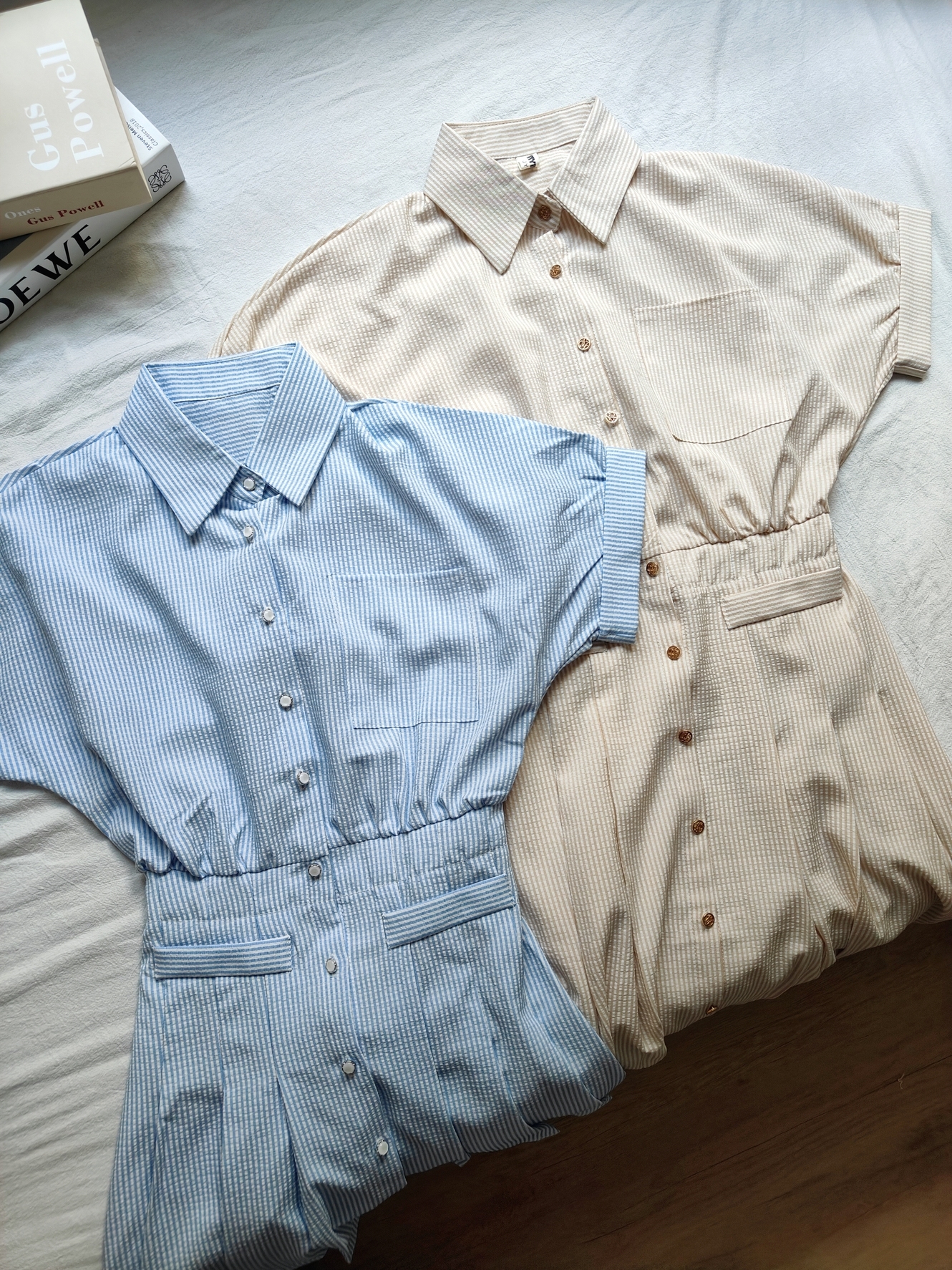 Nina Striped Shirt Dress 文艺范~条纹衬衫连衣裙*2Colors