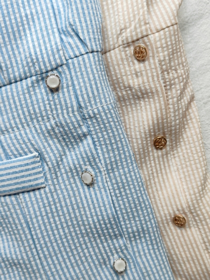 Nina Striped Shirt Dress 文艺范~条纹衬衫连衣裙*2Colors