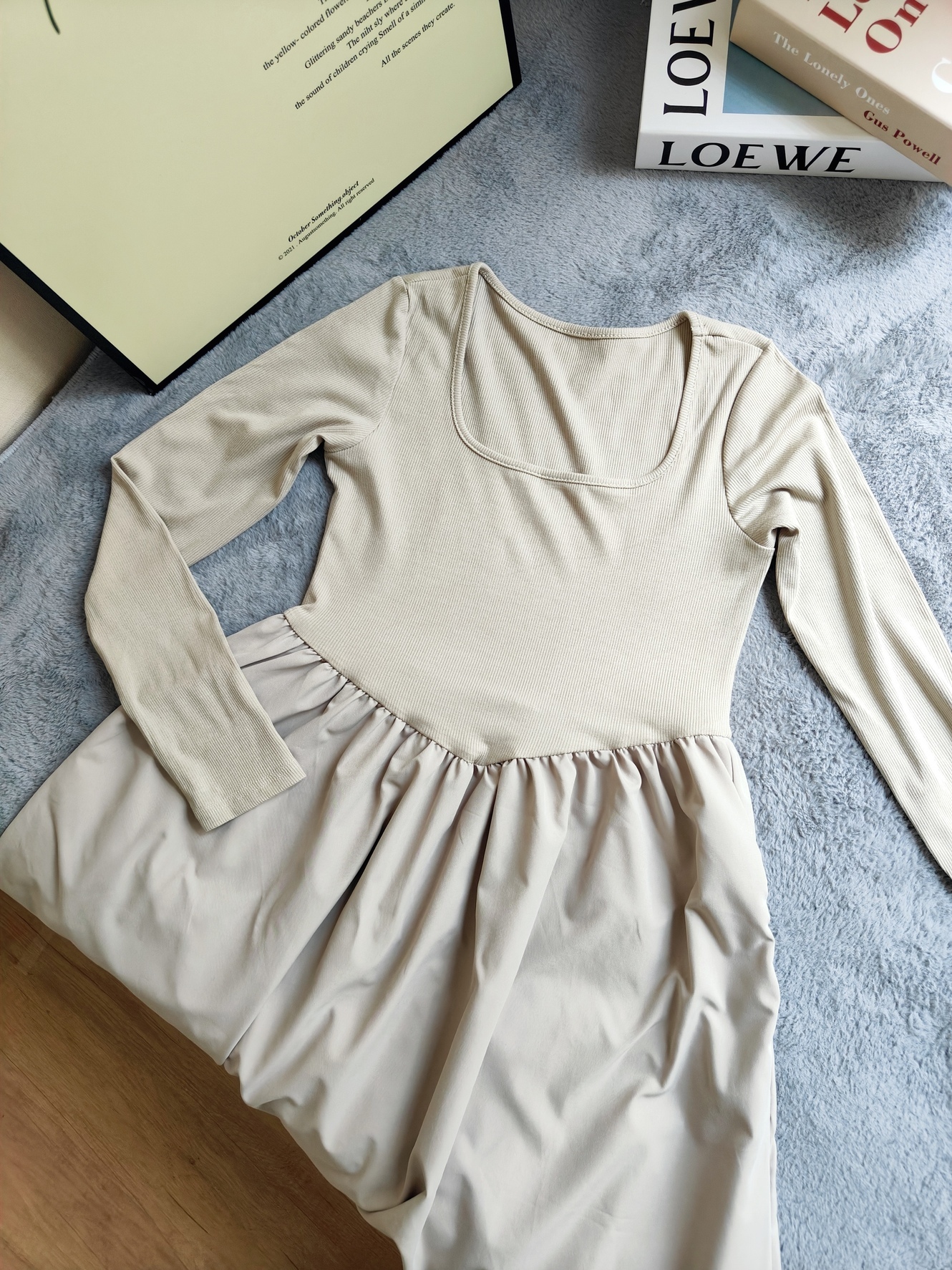 Fiona Long Sleeve Knitted Dress 方领长袖针织连衣裙*2 Colors 