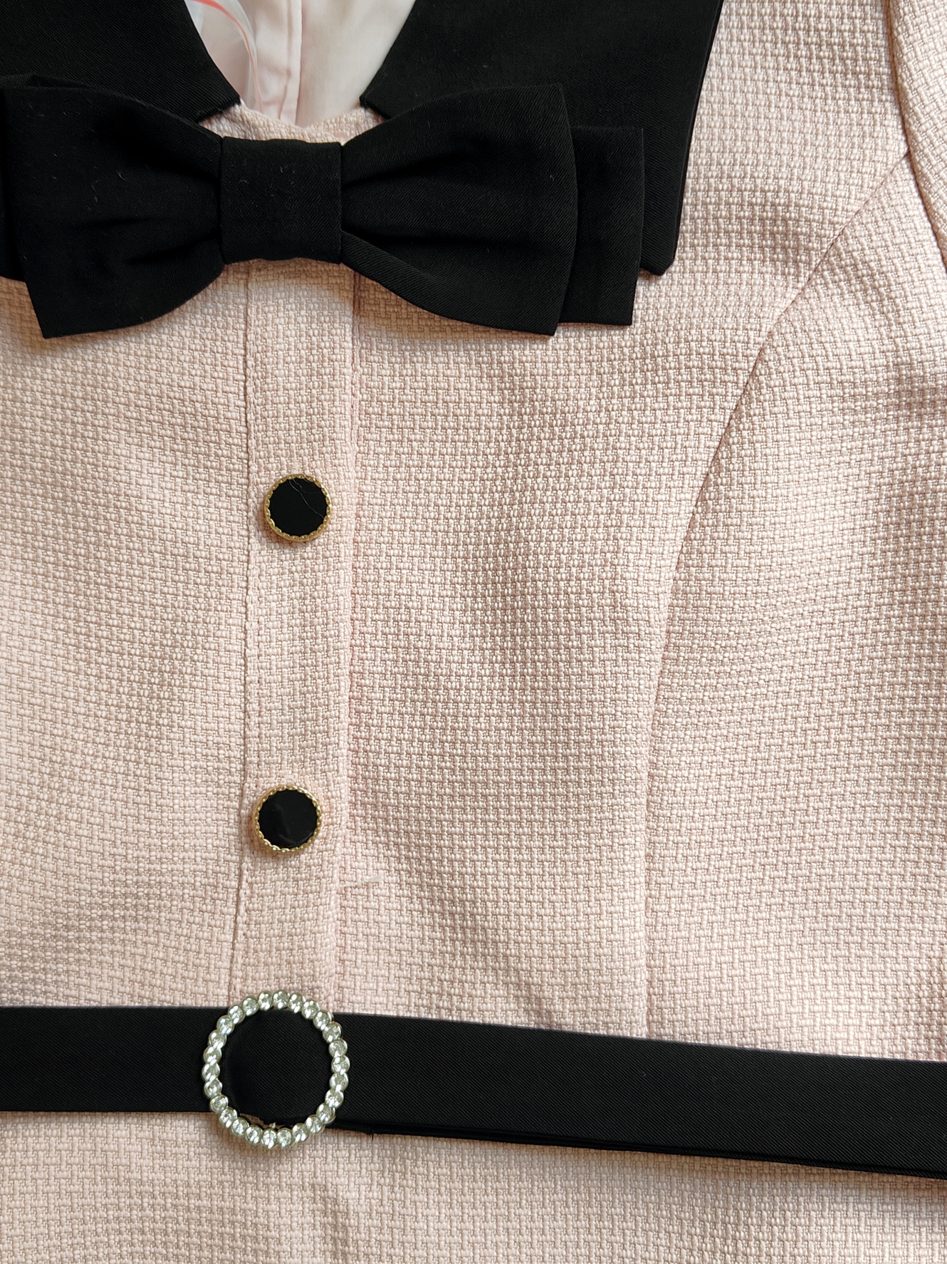 法式粉色娃娃领连衣裙* Size S