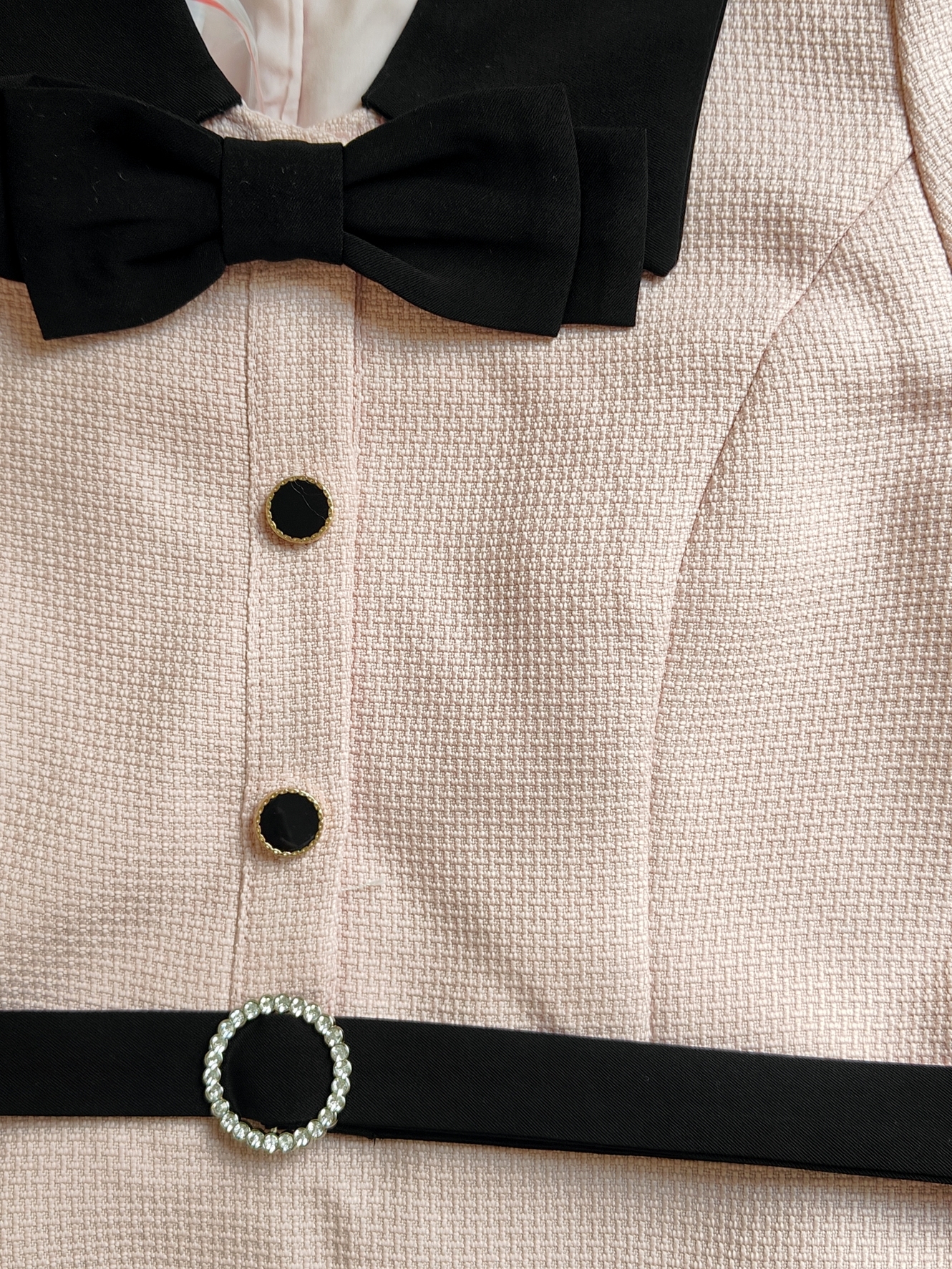 法式粉色娃娃领连衣裙* Size S