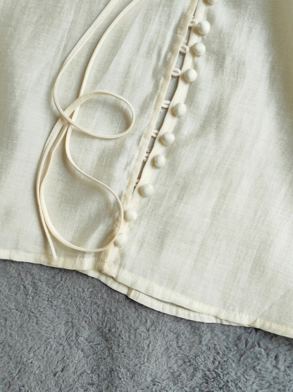 Senna V-Tie Blouse 仙气飘带V领衬衫