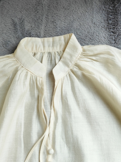 Senna V-Tie Blouse 仙气飘带V领衬衫