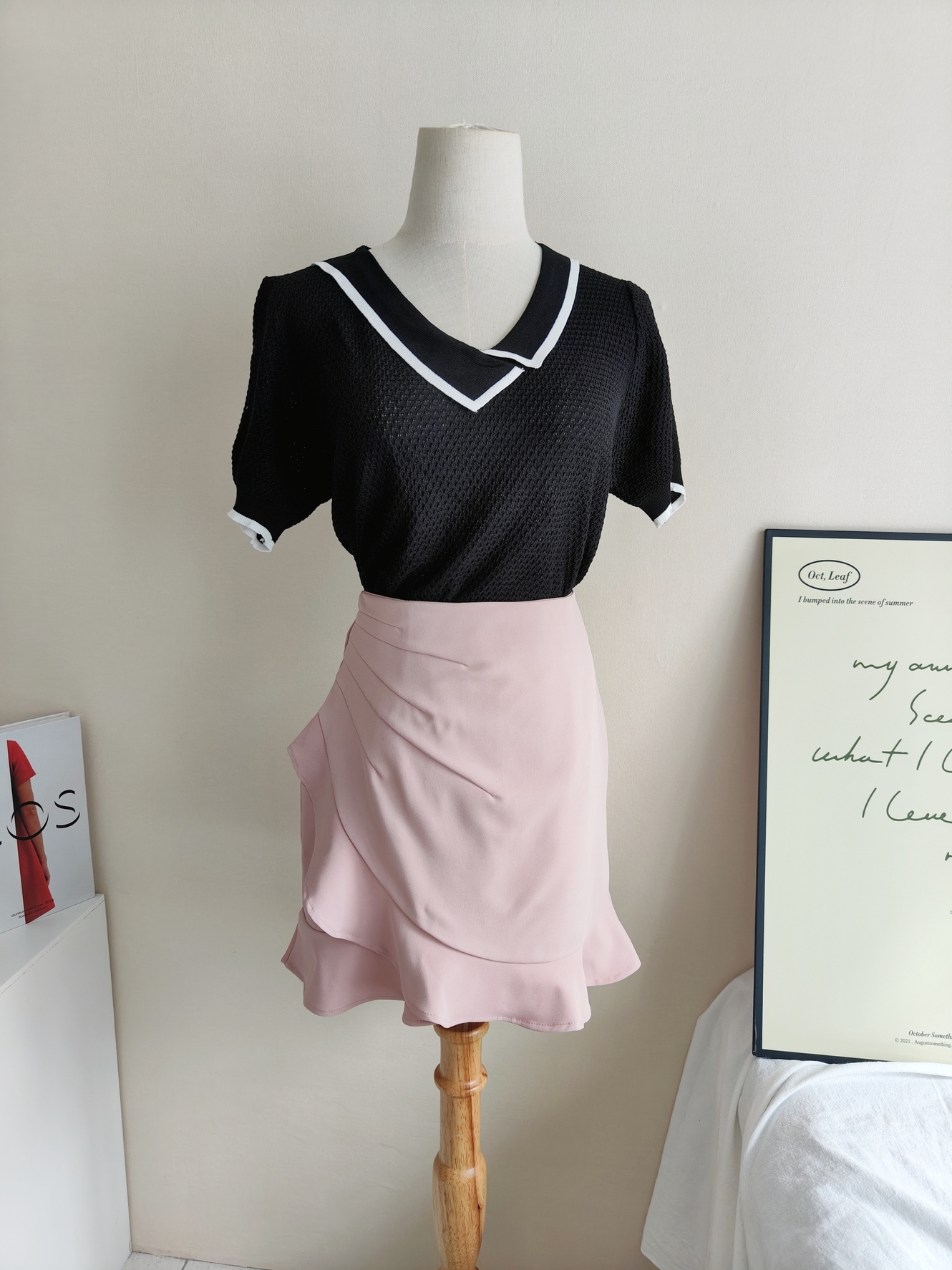 Calina Knit Top 斜方领针织上衣*4 Colors