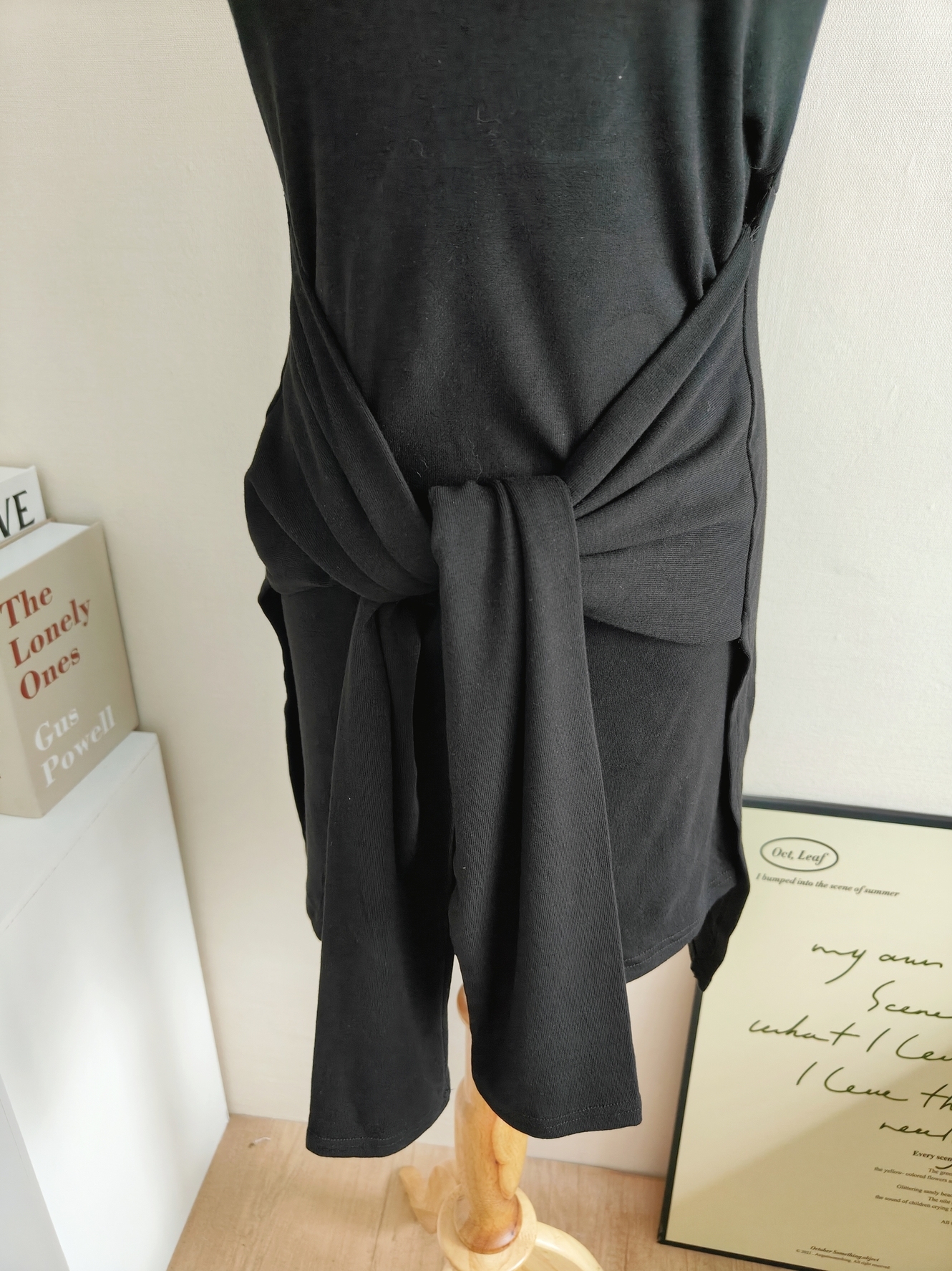 系腰假两件连衣裙*2 Colors 带胸垫