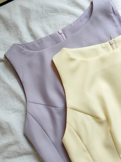 Avenna Round Neck Waist Dress 纯色圆领收腰连身裙*7 Colors