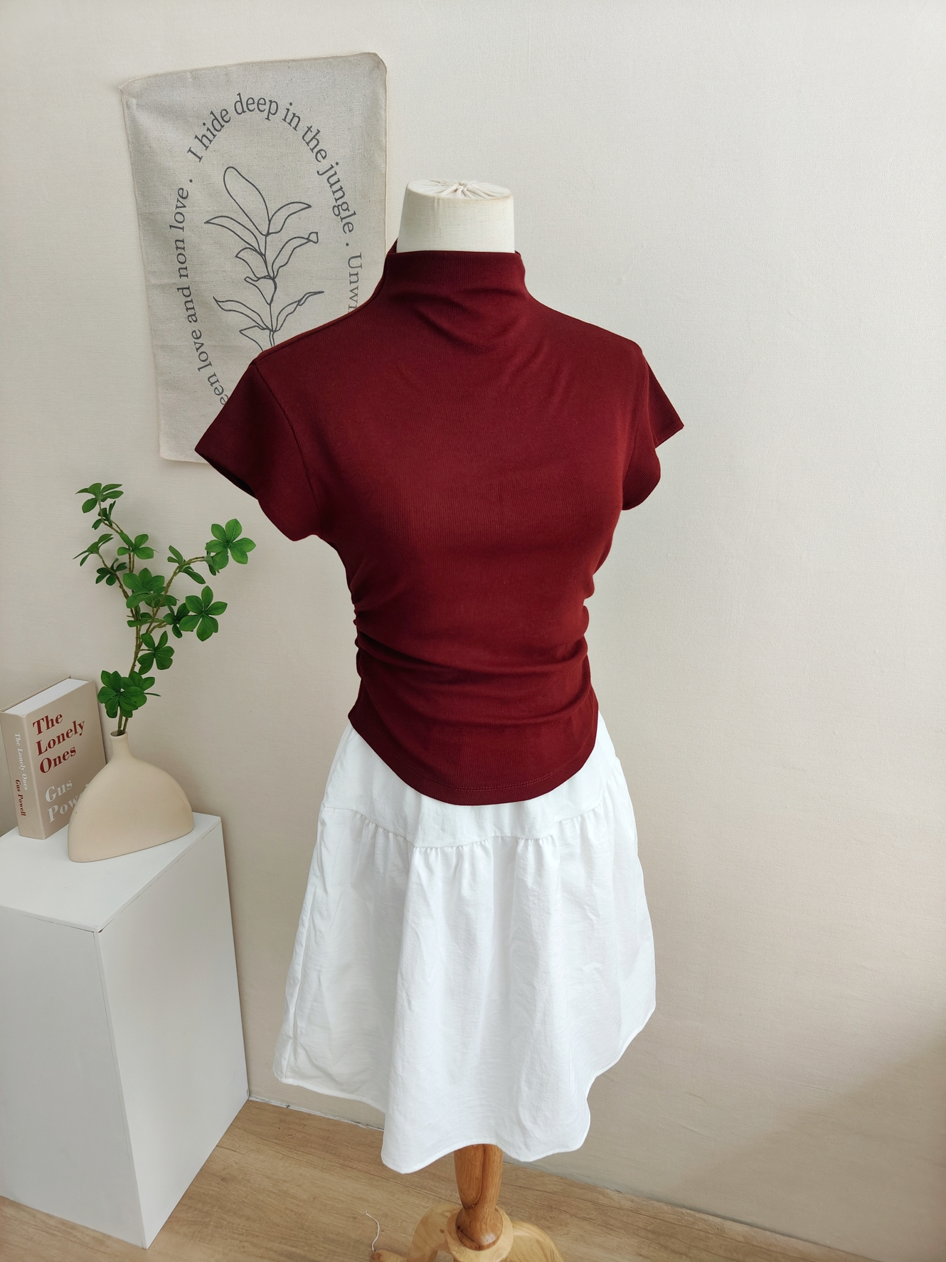 Slim Fit Mock Neck Short Sleeve Tee 半高领超美体态短袖T*10 Colors