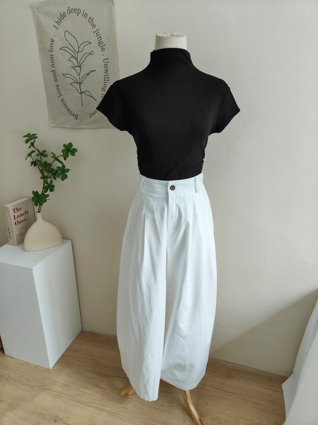 Cotton High-Waist Loose Pants 洗水棉高腰宽松长裤*3 Colors