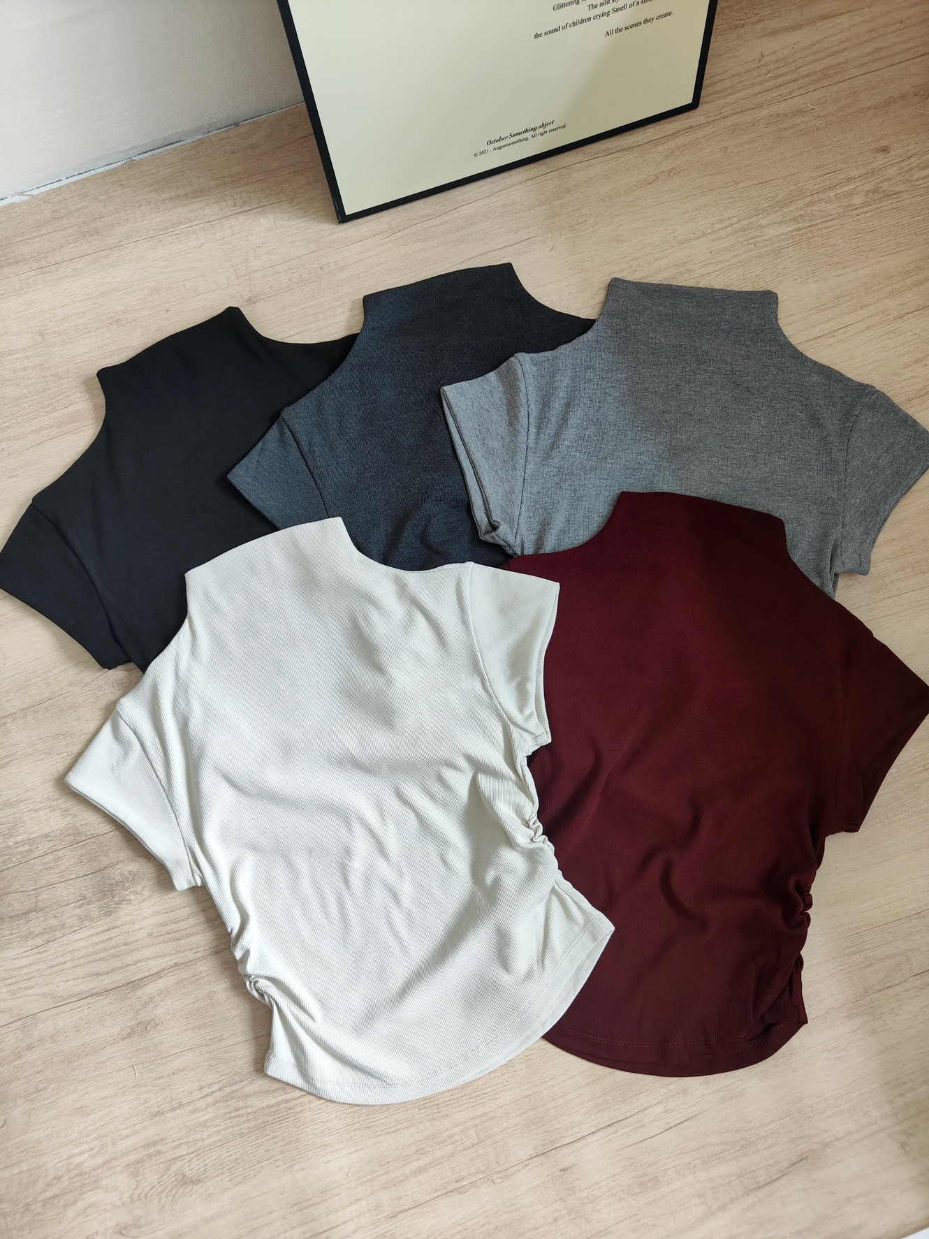 Slim Fit Mock Neck Short Sleeve Tee 半高领超美体态短袖T*10 Colors