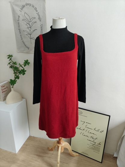 Korean Chic Knit Layer Dress 韩系叠穿背心针织连身裙*4 Colors