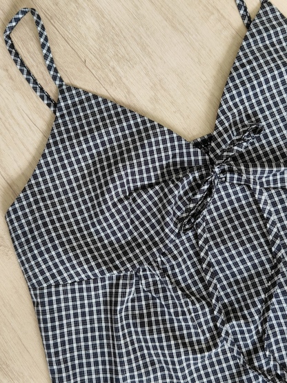 Chic Plaid Co-ord Set 格子吊带上衣短裤两件套*2 Colors