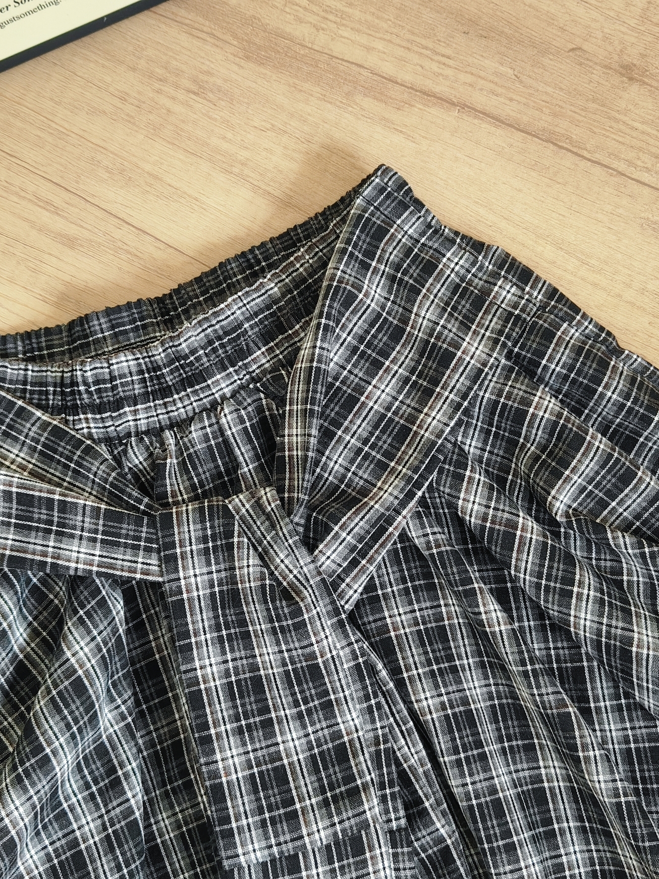 Plaid Ribbon-Tie Asymmetrical Skirt 不规则绑带格纹短裙*4 Colors