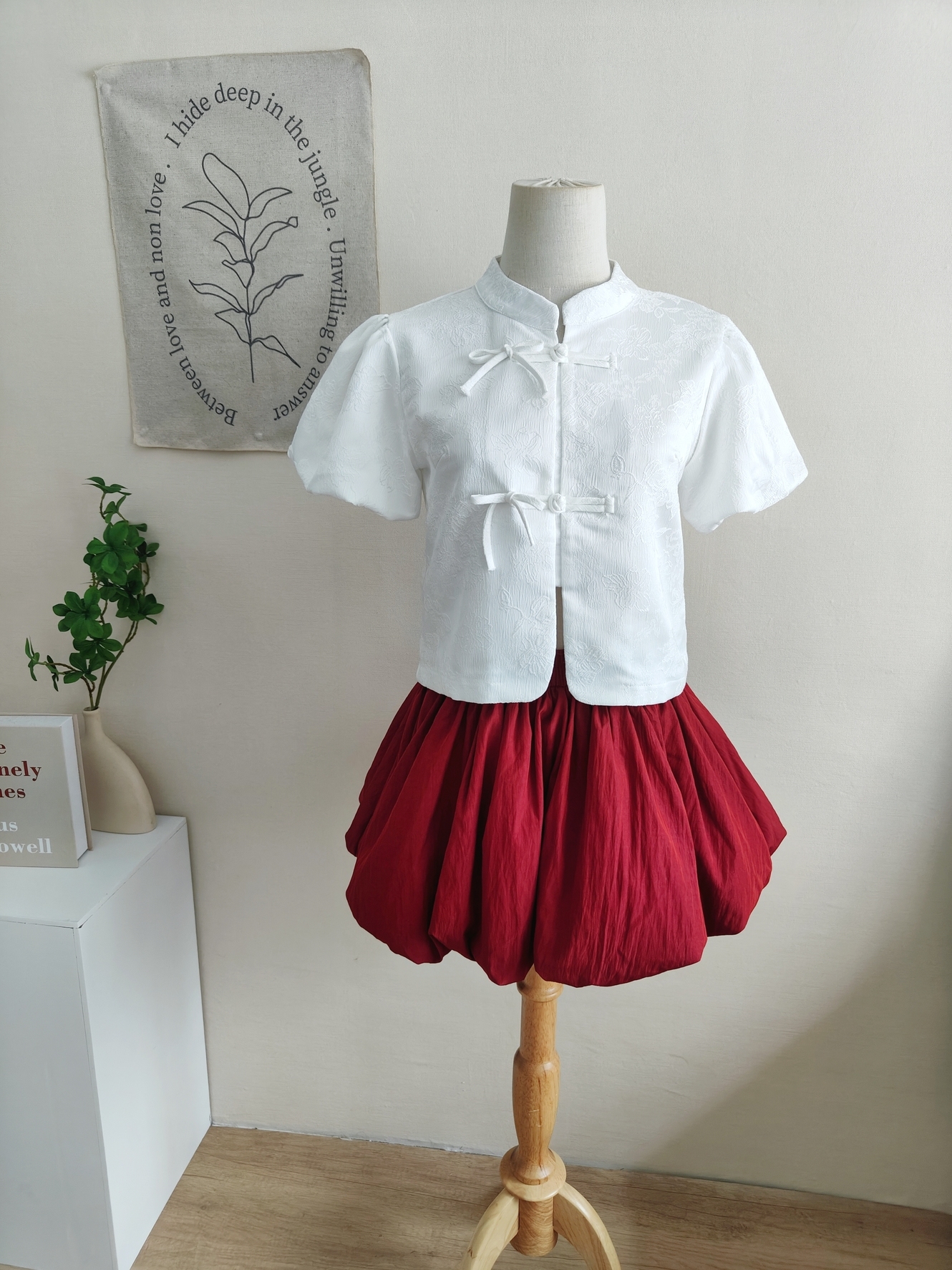 提花泡泡袖衬衫 Jacquard Puff Sleeve Top*5 Colors