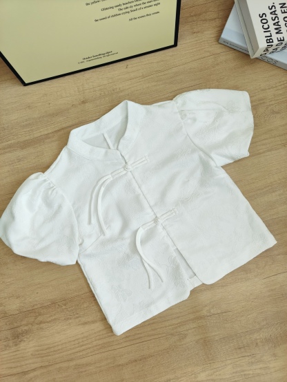 提花泡泡袖衬衫 Jacquard Puff Sleeve Top*5 Colors