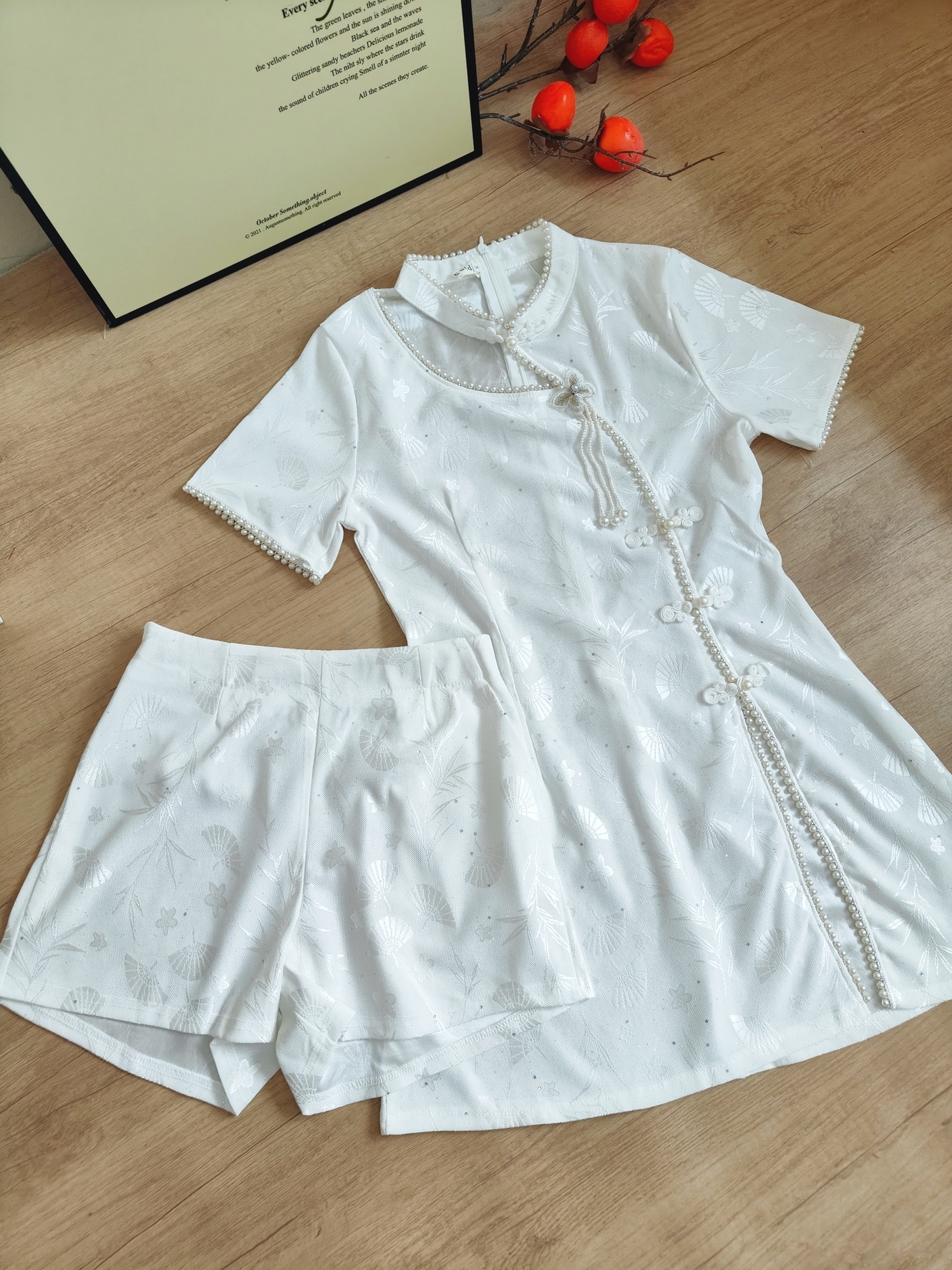 Moonlit Grace Two-Piece Set白月光中式2件套