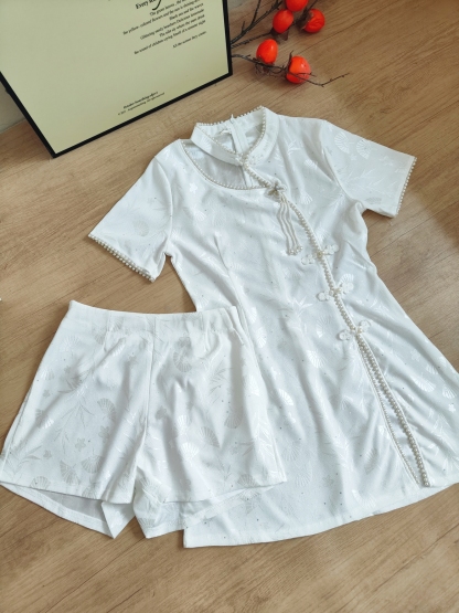 Moonlit Grace Two-Piece Set白月光中式2件套