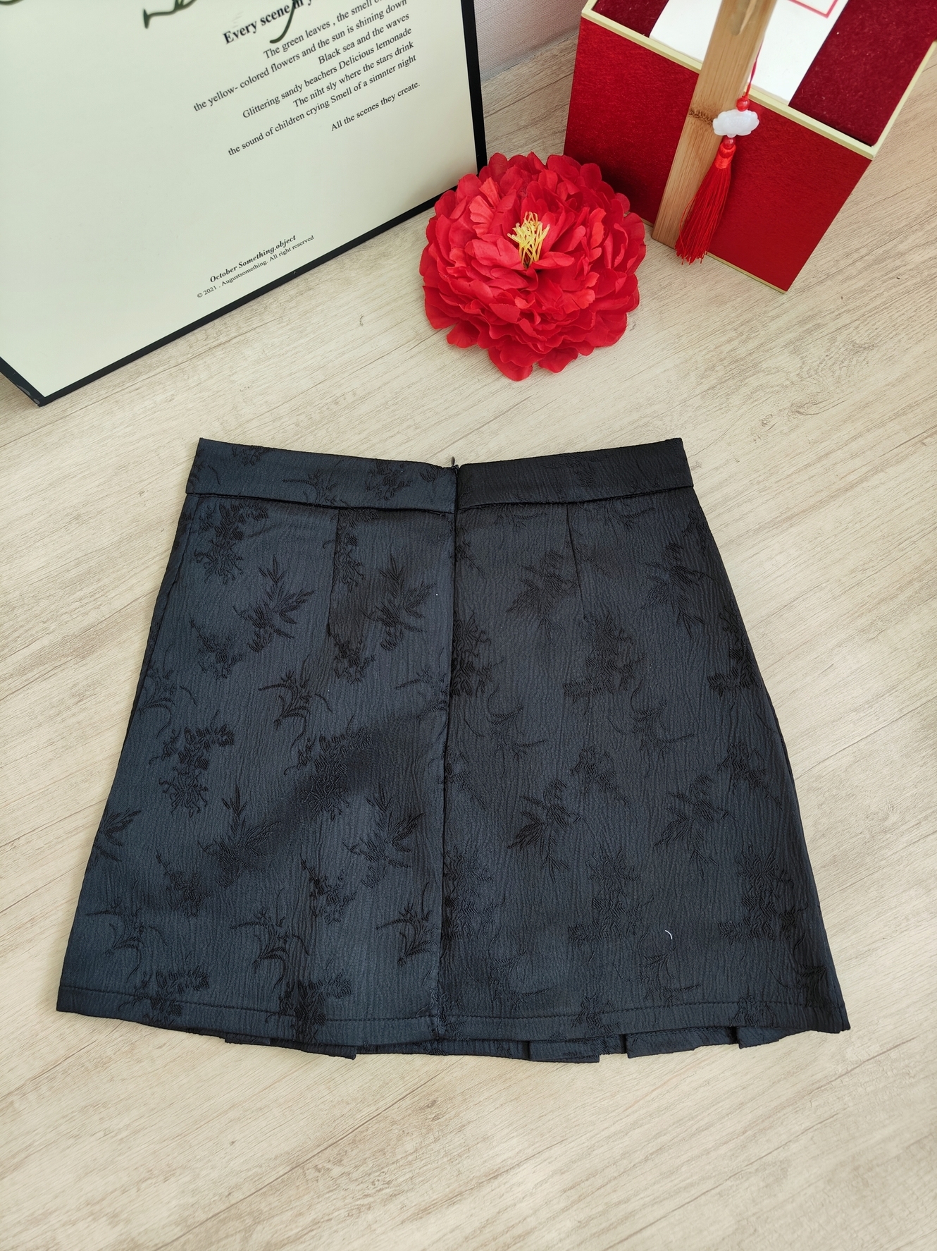 Sweet Jacquard Pleated Skirt 甜美提花百褶半身裙*2 Colors