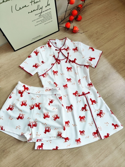 Lucky Horse Two-Piece Set 祥马迎春中式2件套