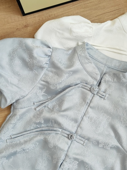 提花泡泡袖衬衫 Jacquard Puff Sleeve Top*5 Colors