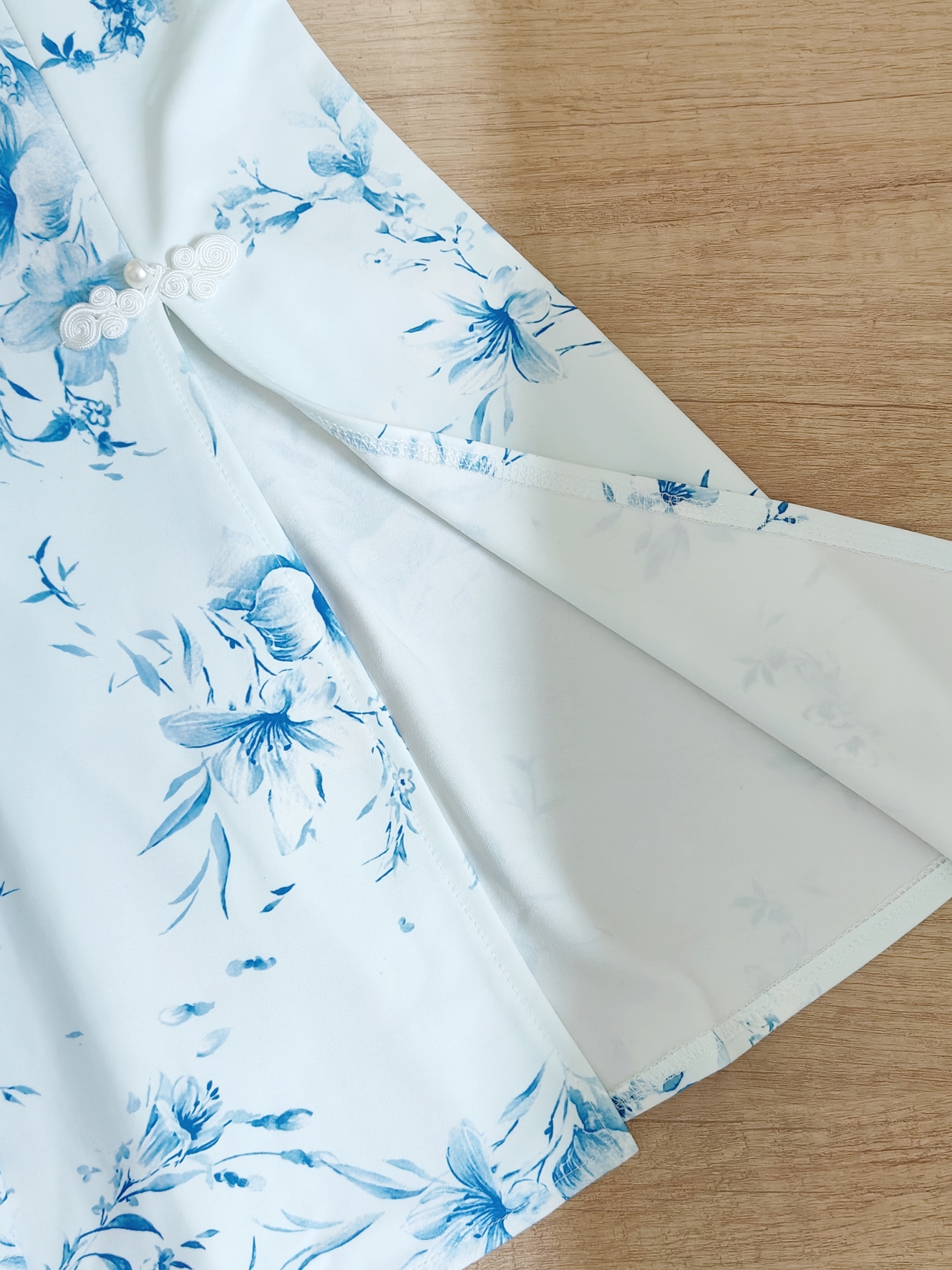 Blue Blossom Lace Dual Set 蓝色印花蕾丝中式2件套