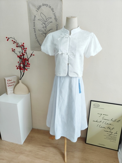 提花泡泡袖衬衫 Jacquard Puff Sleeve Top*5 Colors