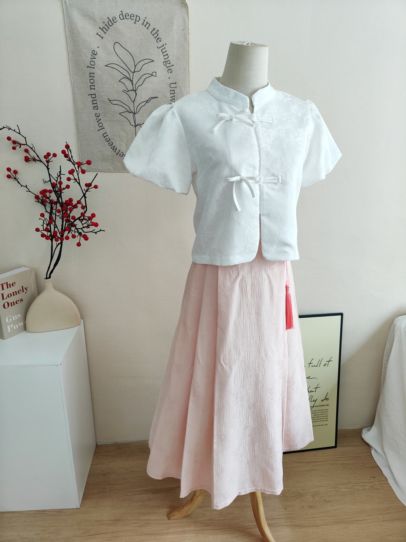 提花泡泡袖衬衫 Jacquard Puff Sleeve Top*5 Colors