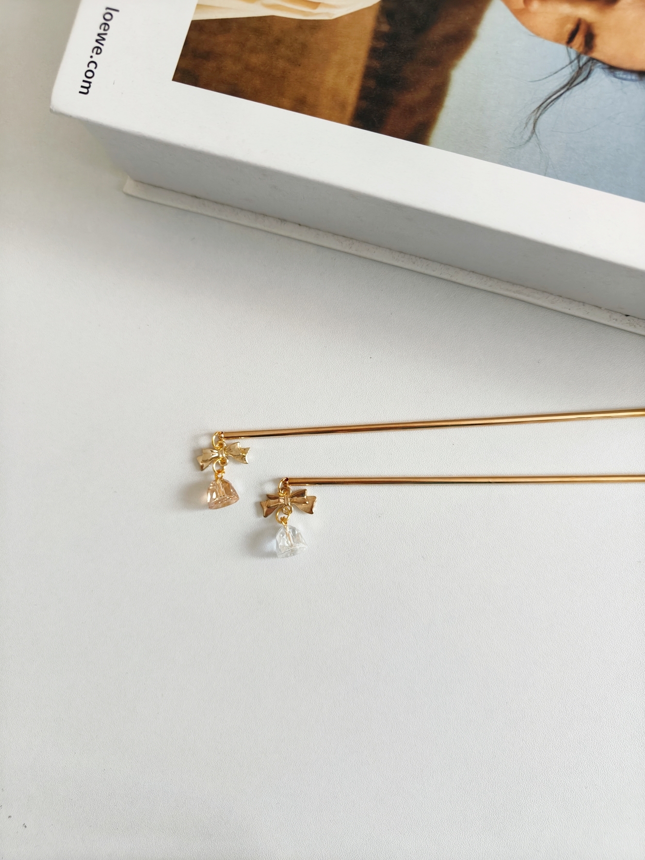 Crystal Bell Bow Hairpin 蝴蝶结水晶铃铛发簪*2 Colors