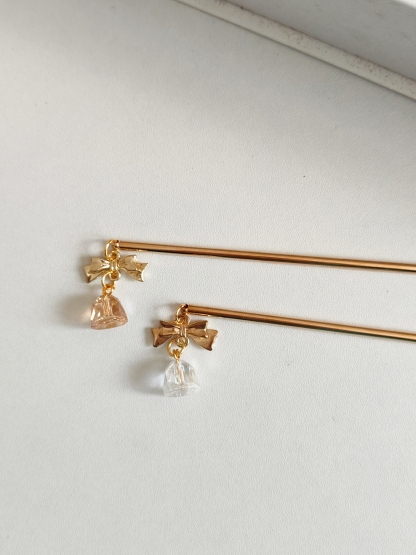 Crystal Bell Bow Hairpin 蝴蝶结水晶铃铛发簪*2 Colors