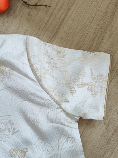 Gold-Trim Jacquard Tassel Two-Piece Set 金边中式提花流苏中式2件套