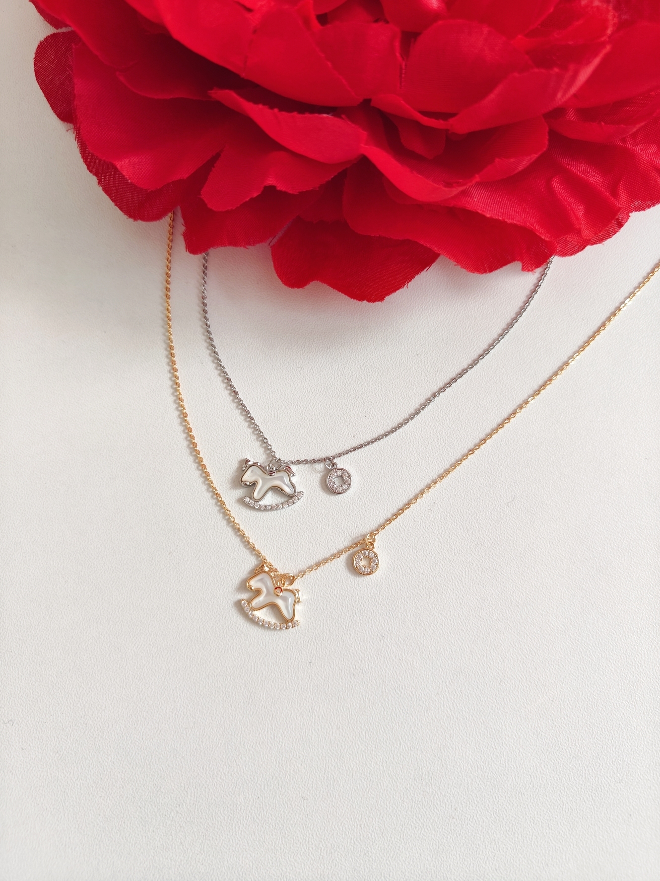 Lucky Horse Shell Collarbone Necklace 马年天然贝壳锁骨链