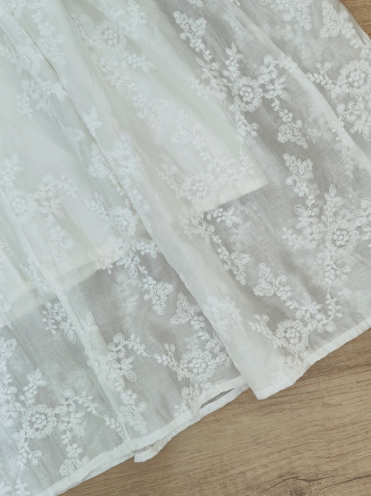 Soft Ivory Jacquard Two-Piece Set 米白色提花衬衫上衣+半裙 两件套