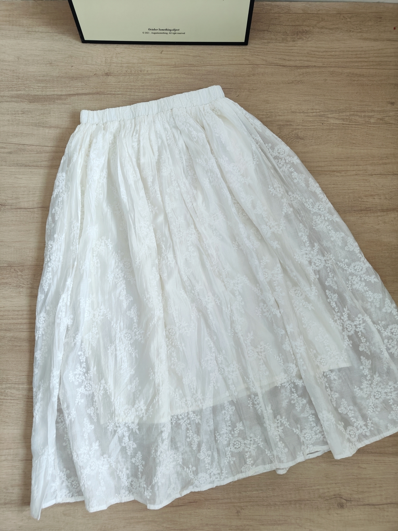 Soft Ivory Jacquard Two-Piece Set 米白色提花衬衫上衣+半裙 两件套