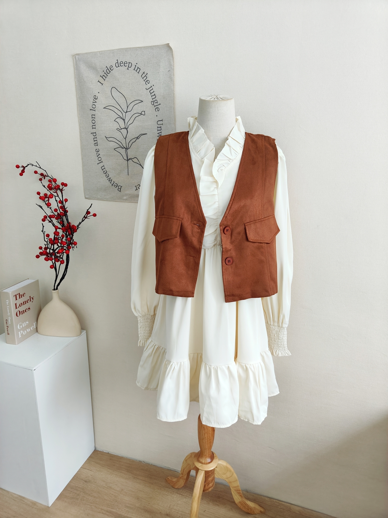 Boho Vacation Style Two-Piece Set 度假风马甲+连衣裙