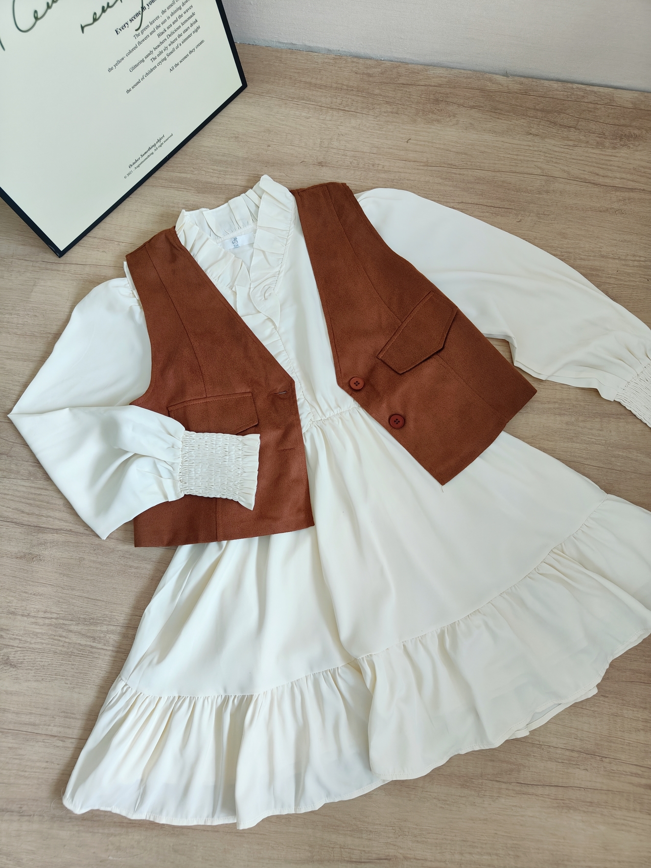 Boho Vacation Style Two-Piece Set 度假风马甲+连衣裙