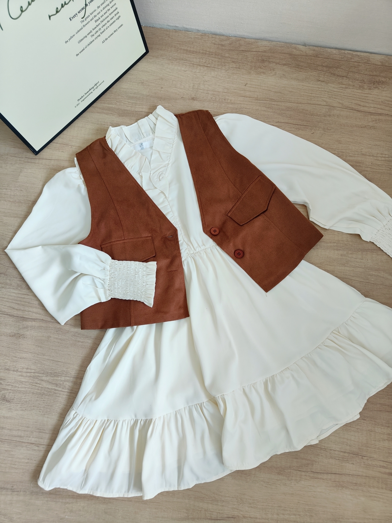 Boho Vacation Style Two-Piece Set 度假风马甲+连衣裙