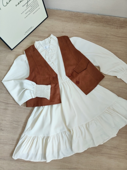 Boho Vacation Style Two-Piece Set 度假风马甲+连衣裙