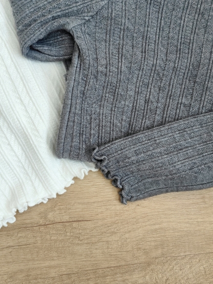 Mock Neck Ruffle Trim Long Sleeve Top 半高领木耳边长袖上衣*11 Colors