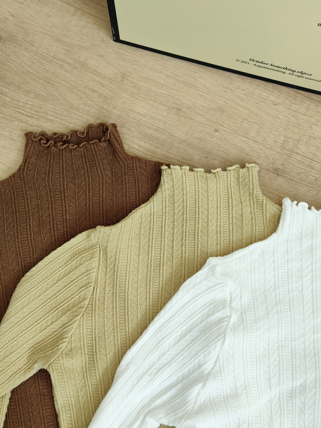 Mock Neck Ruffle Trim Long Sleeve Top 半高领木耳边长袖上衣*11 Colors