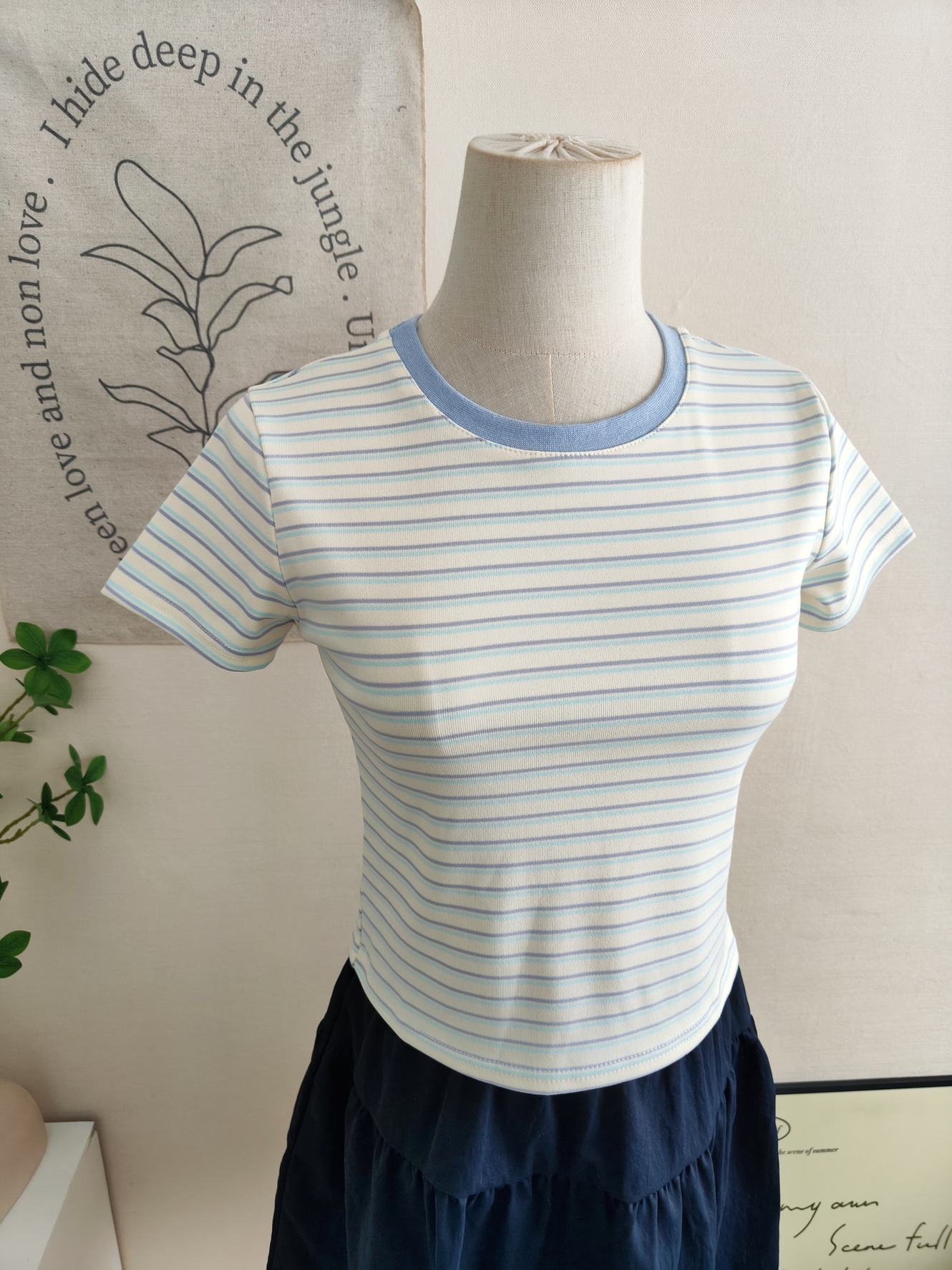 Colorblock Crew Neck T-Shirt 条纹控✜超好看✜撞色圆领T恤*2 Colors