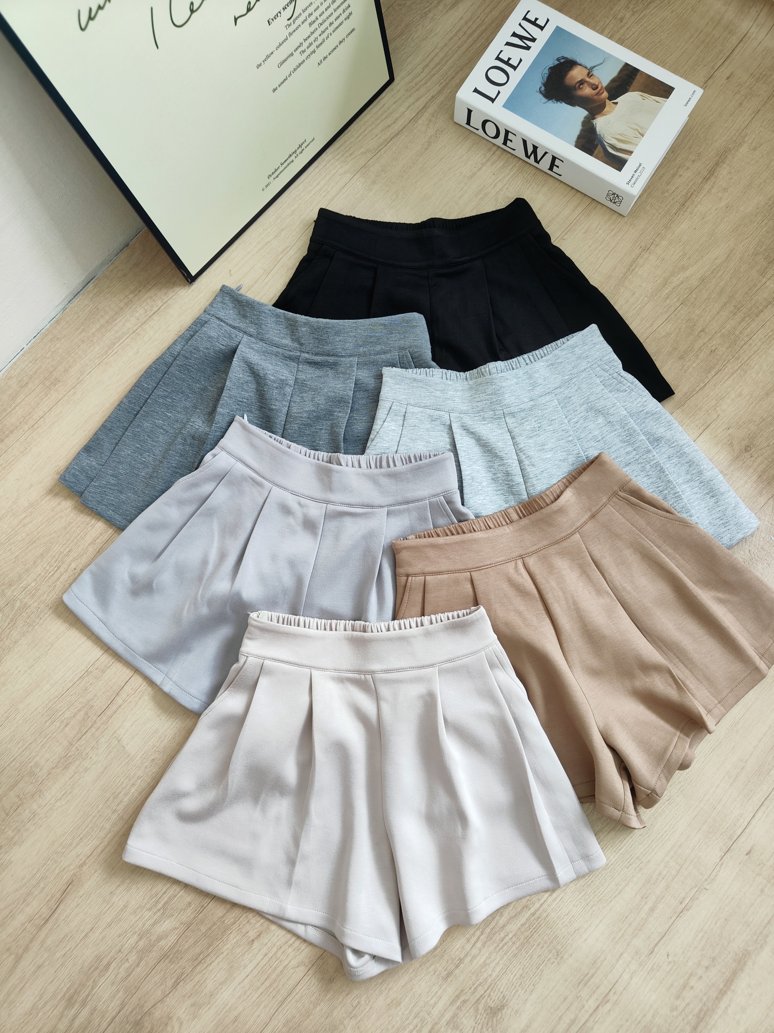 Pleated Cotton Shorts 太空棉百褶短裤*8 Colors