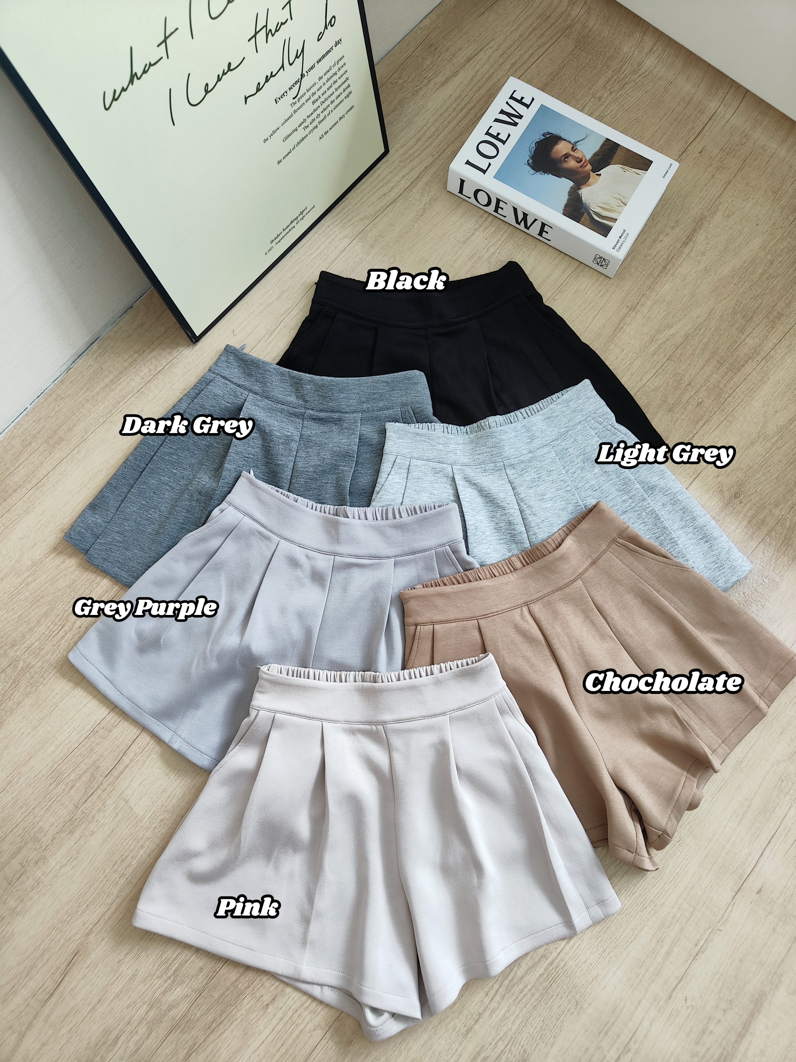 Pleated Cotton Shorts 太空棉百褶短裤*8 Colors