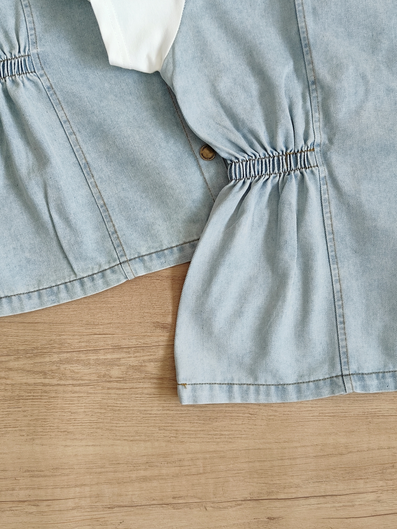 Faux Two-Piece Denim Patchwork Top 假两件牛仔拼接显瘦上衣*4 Colors
