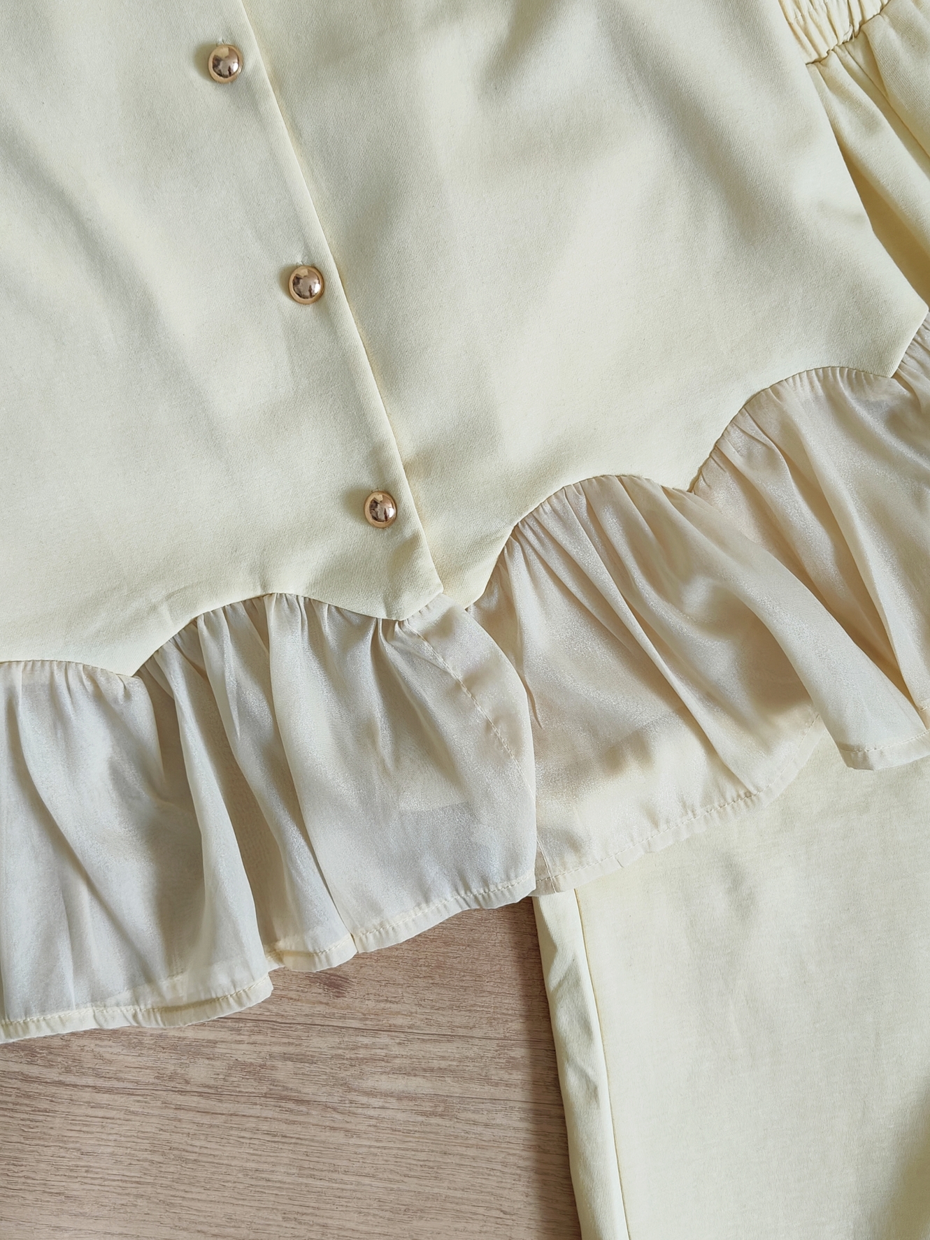 Elegant Ruffle Wide-Leg Pants Set 气质荷叶边阔腿裤套装*4 Colors