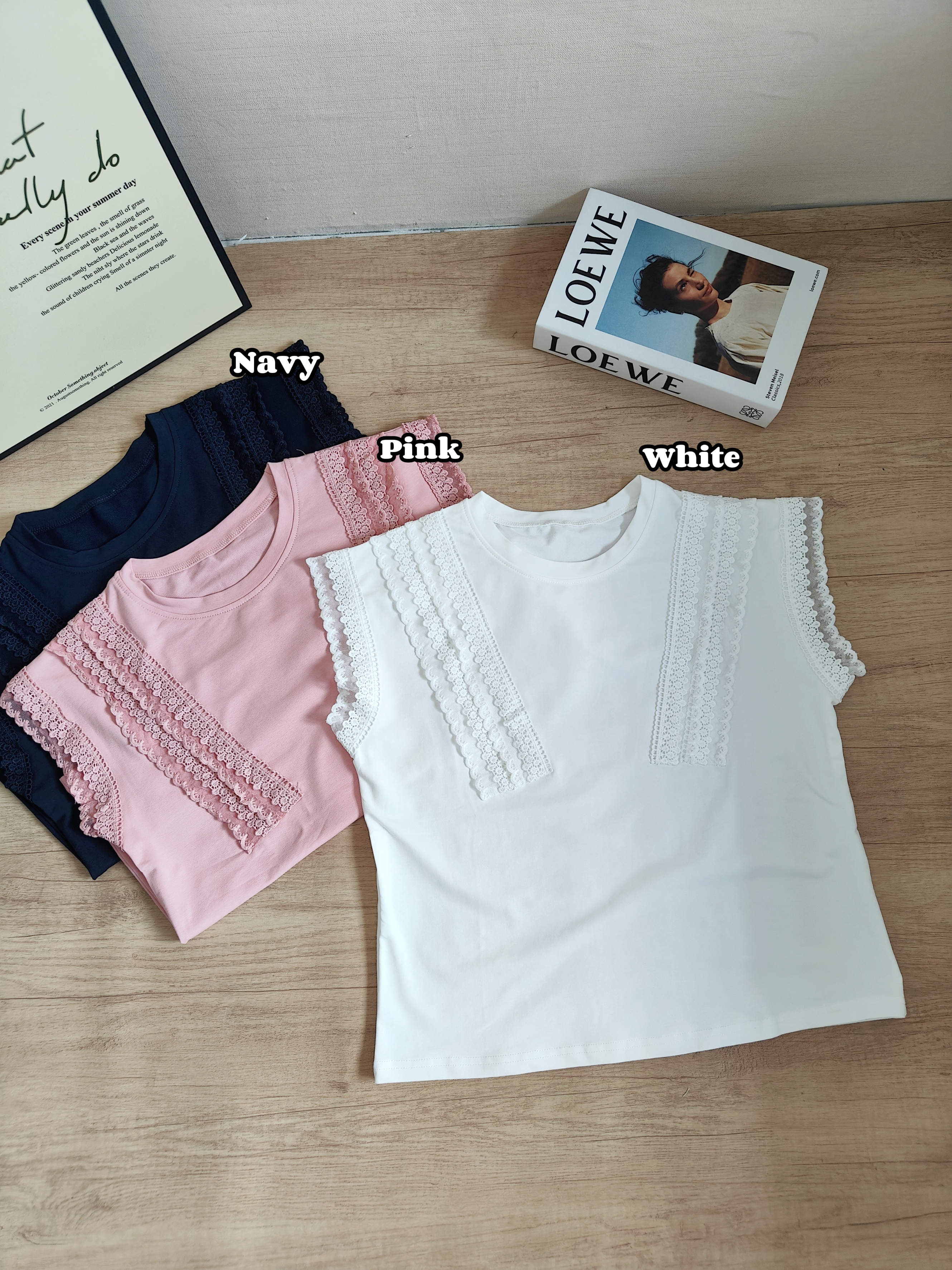 Korean Sweet Lace Trim Top 韩系甜美蕾丝花边上衣*5 Colors