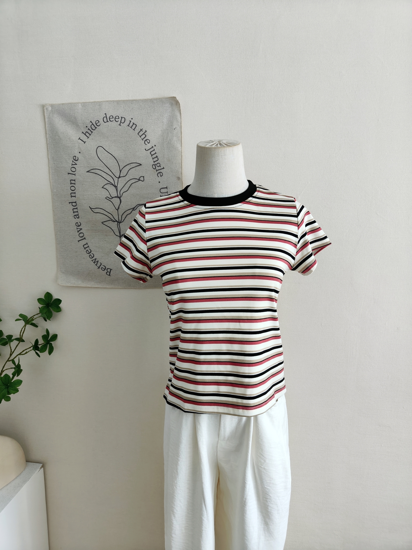 RINA Contrast Stripe Tee 韩系撞色条纹T恤*3 Colors