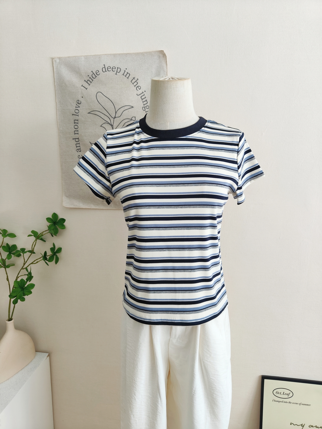 RINA Contrast Stripe Tee 韩系撞色条纹T恤*3 Colors