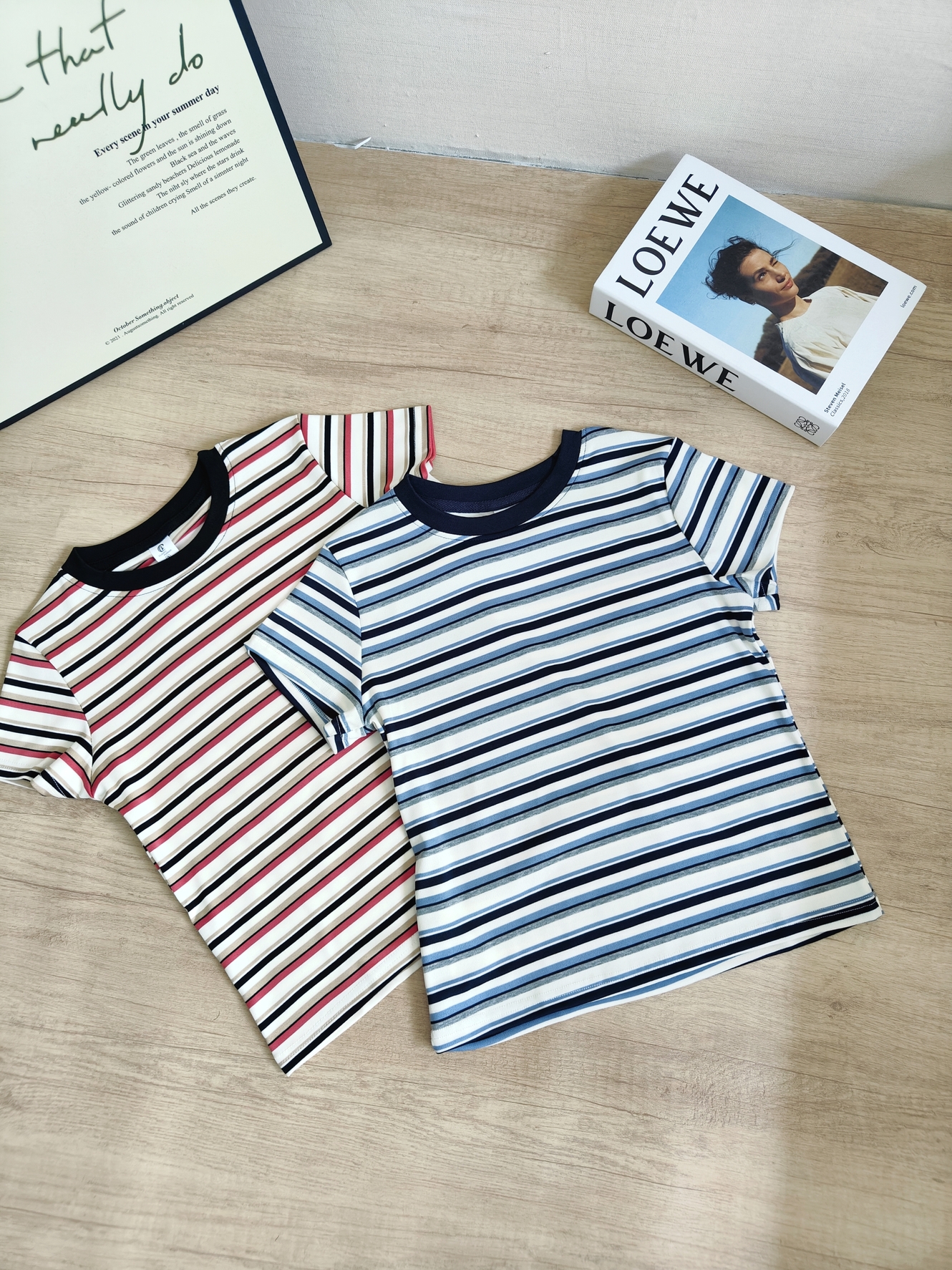 RINA Contrast Stripe Tee 韩系撞色条纹T恤*3 Colors