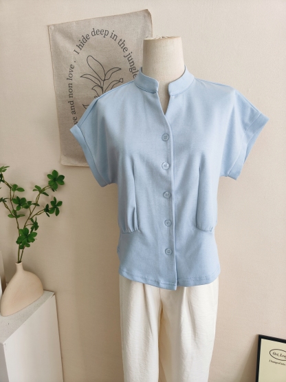 Classic Stand Collar Shirt 老钱风立领衬衫*5 Colors