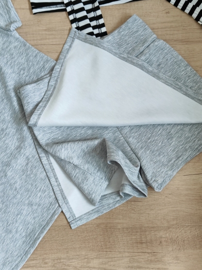 RINA Tee & Skort Set with Shoulder Wrap 简约百搭T恤+短款裤裙✦送条纹披肩*4 Colors